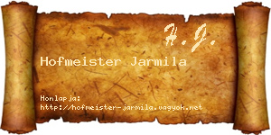 Hofmeister Jarmila névjegykártya